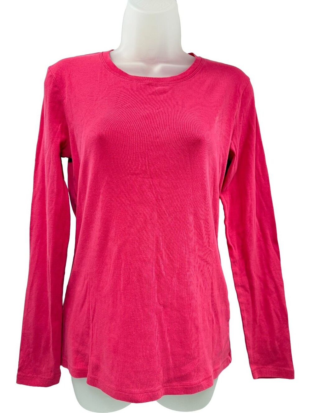 Banana Republic Womens Medium Pink Long Sleeve Timeless Tee Crewneck T-Shirt